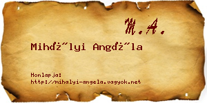 Mihályi Angéla névjegykártya